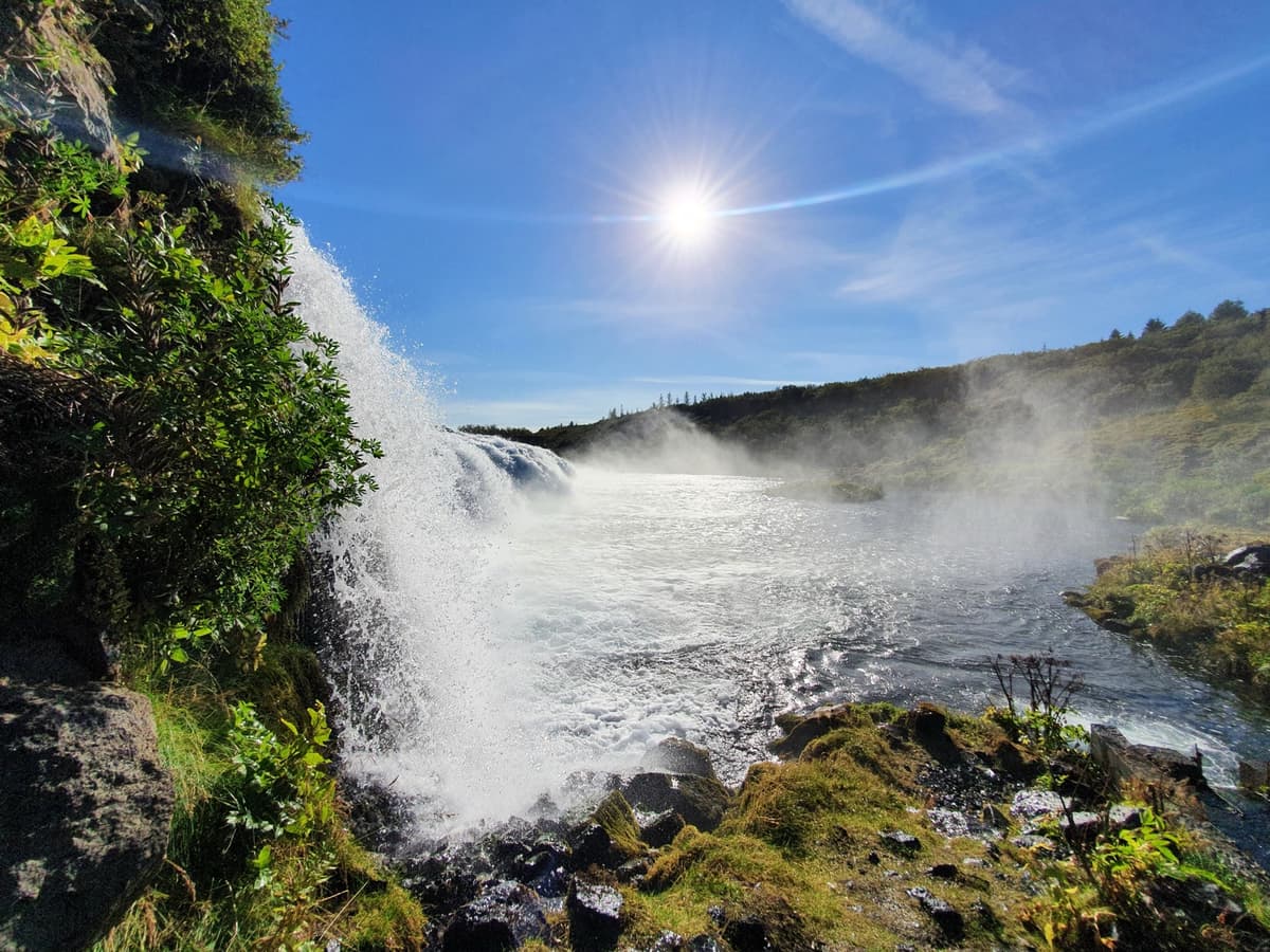 Faxi waterfall on the Tungufljót river along the Golden Circle in summer