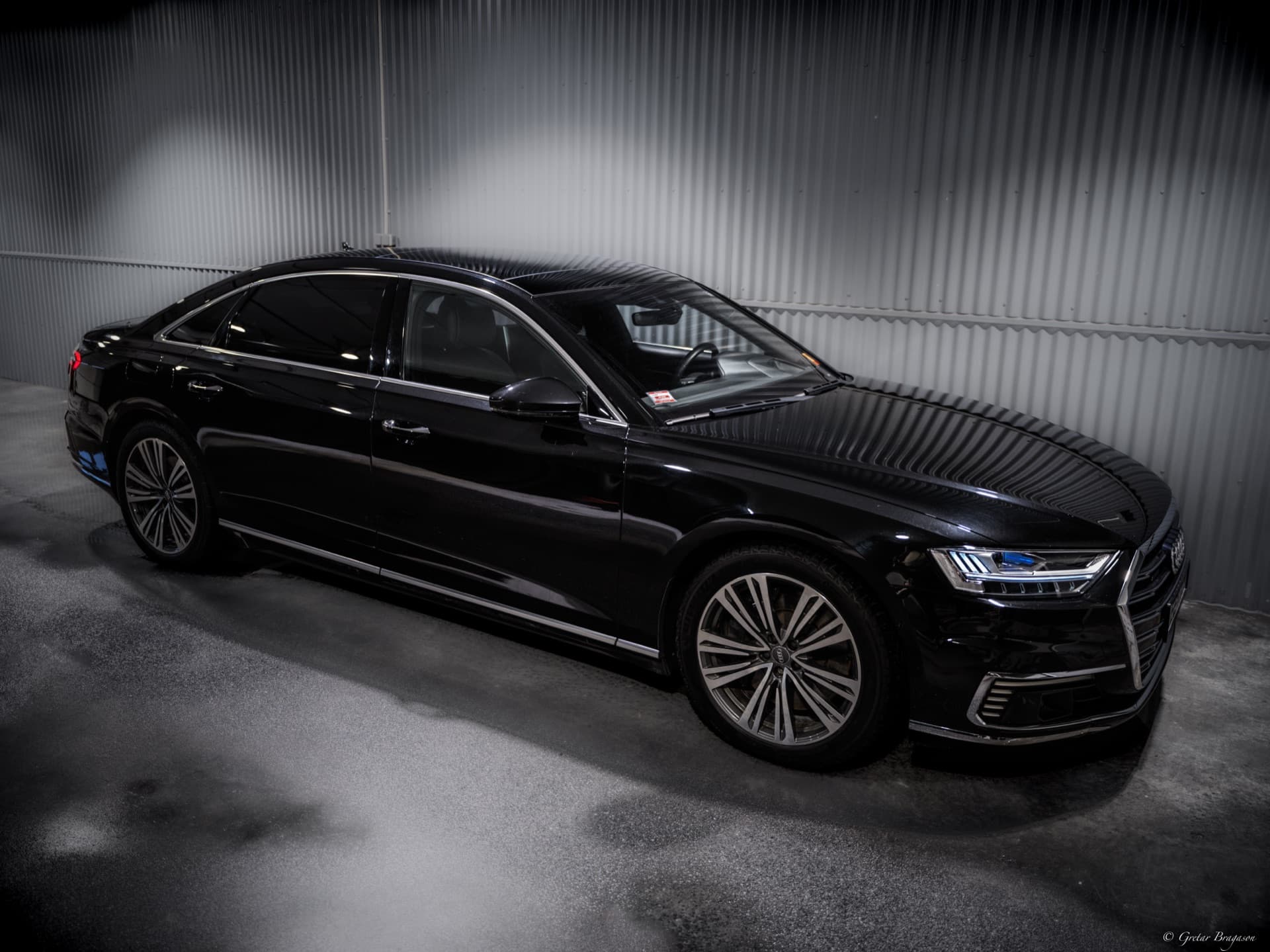 Black Audi A8L executive sedan — One Luxury chauffeur service in Reykjavík